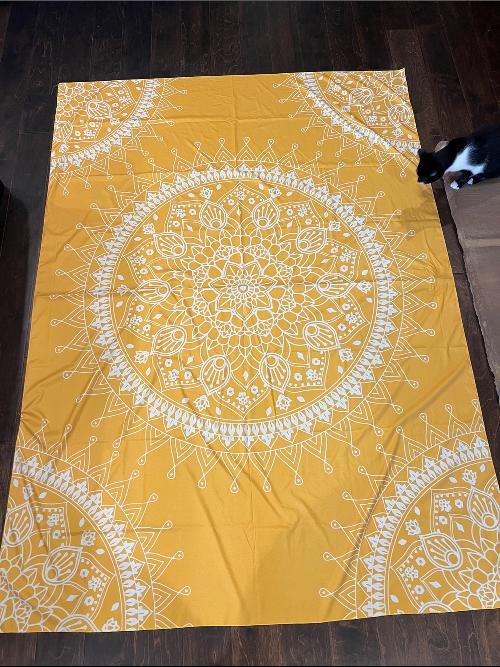 Yellow Mandala Tapestry Wall Hanging